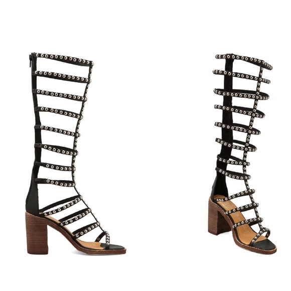 NEW Lacage-St Black Silver studded gladiator high Jeffrey Campbell gladiator 10 - Picture 17 of 17